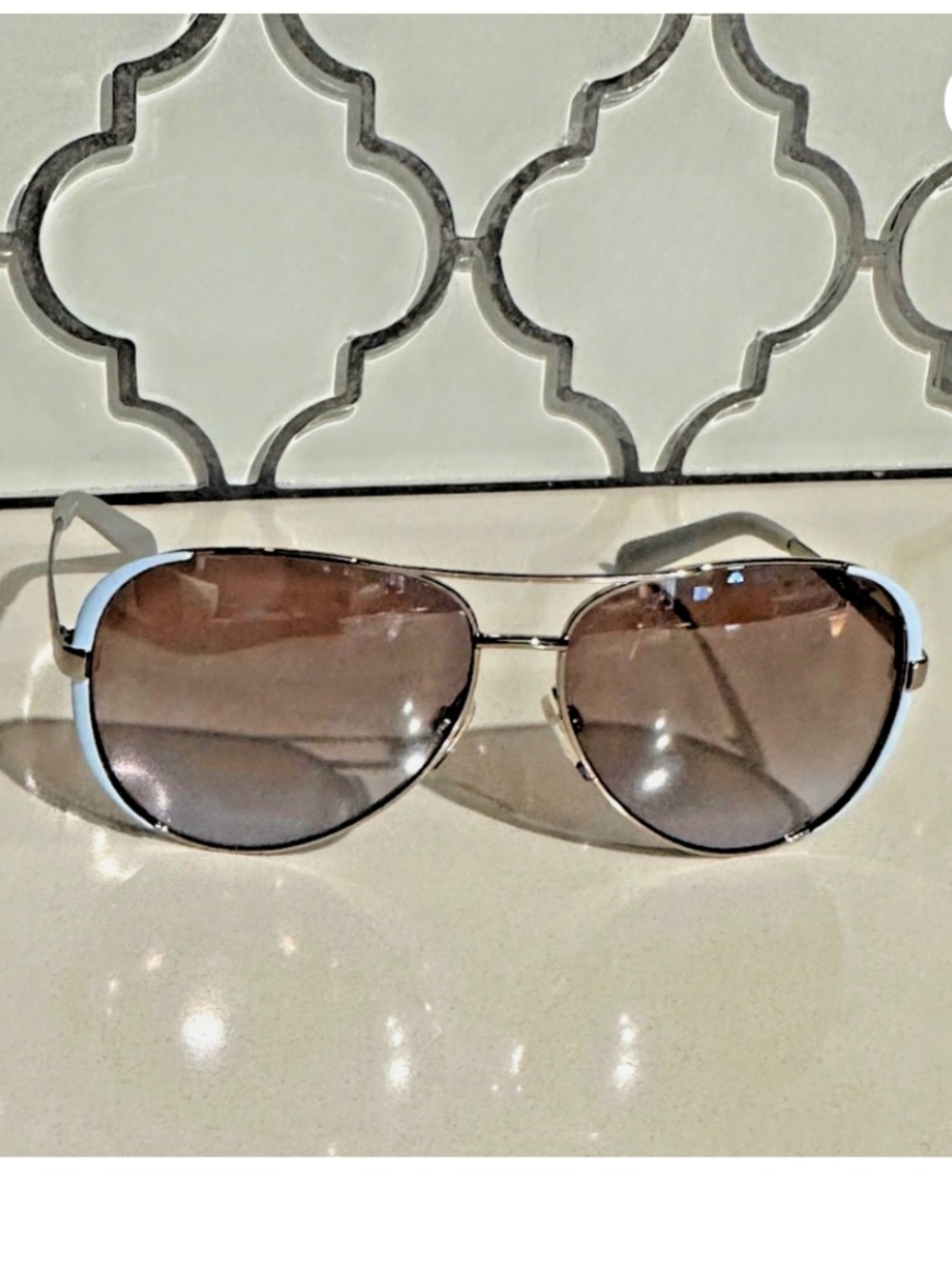 NEW Michael Kors Chelsea Sunglasses Womens Size 59mm Aviator Chic Light Sky Blue